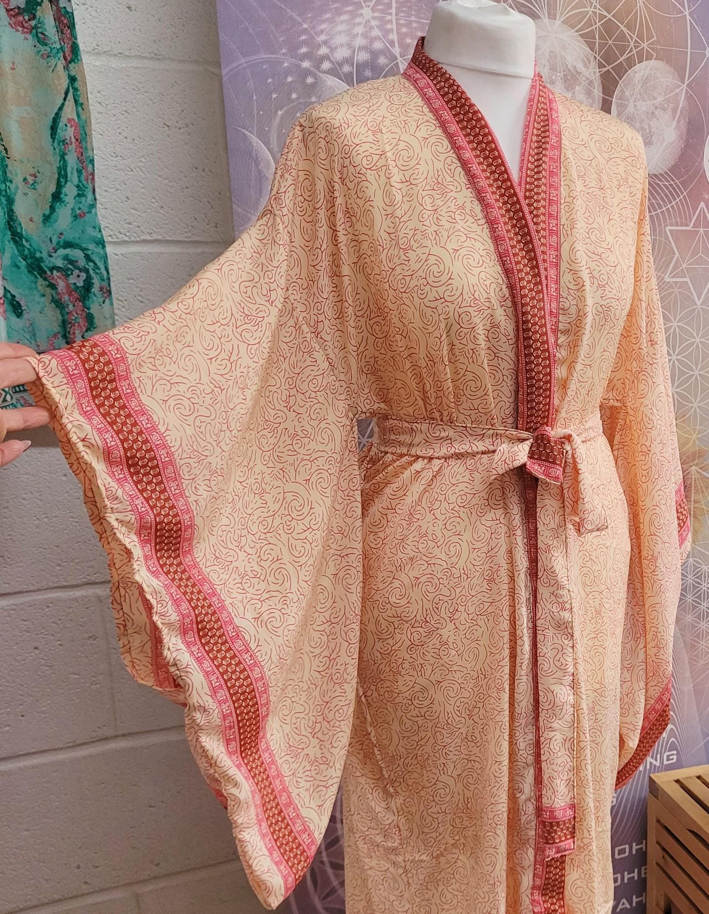 Handmade Bamboo Silk Kimono Robe: Bohemian Bridal Gift