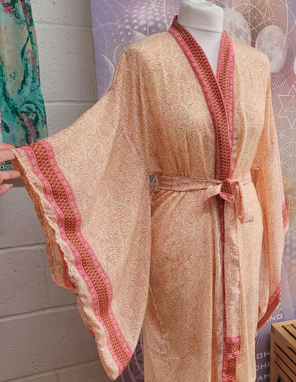 Handmade Bamboo Silk Kimono Robe: Bohemian Bridal Gift