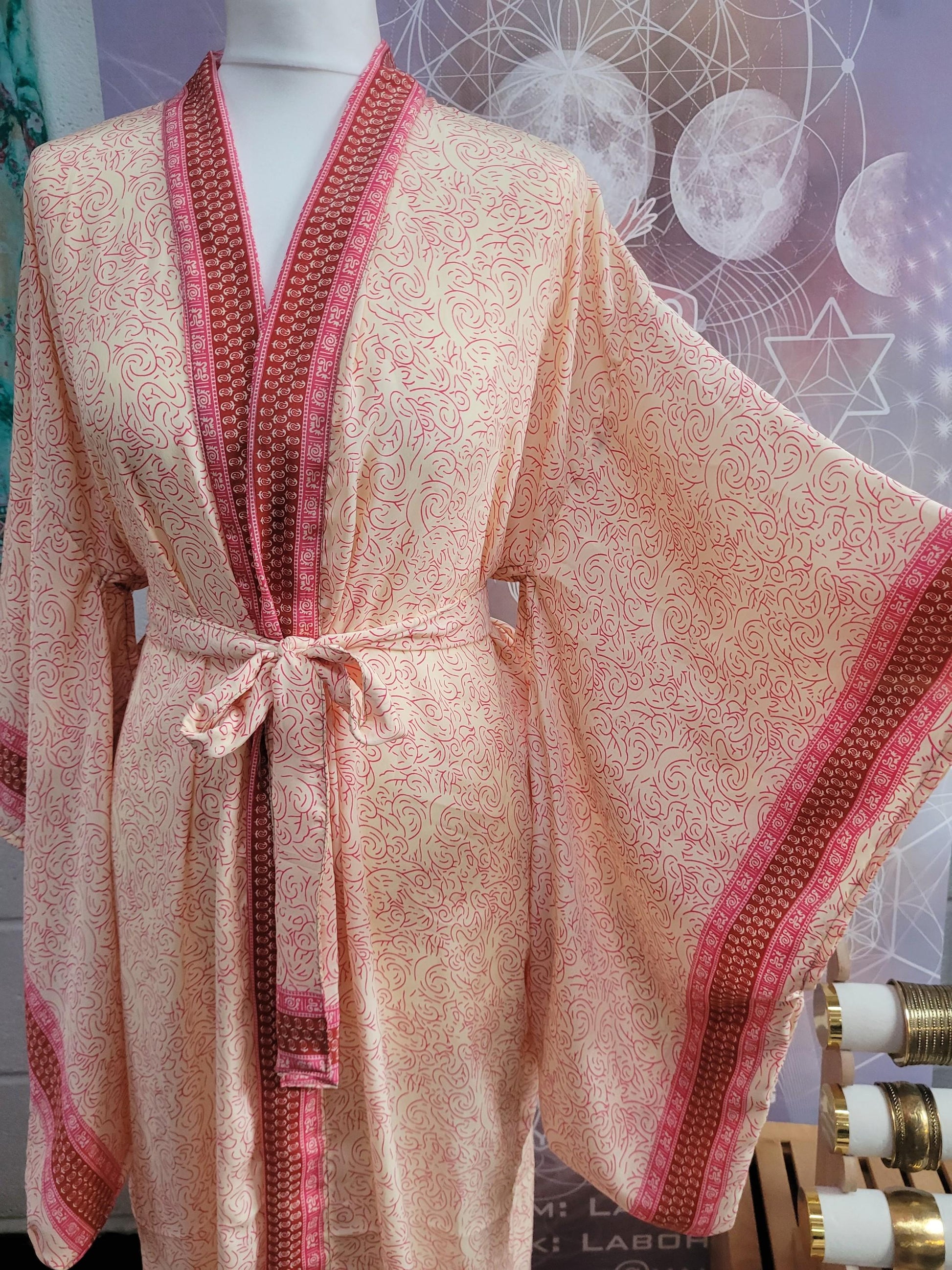 Handmade Bamboo Silk Kimono Robe: Bohemian Bridal Gift