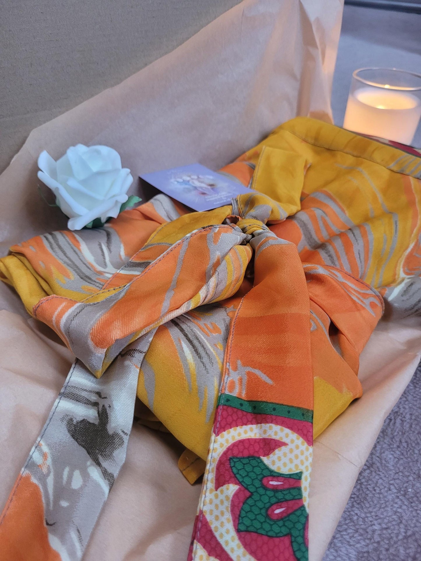 Handmade Bamboo Silk Kimono Robe: Bohemian Bridal Gift / Christmas boxed gift
