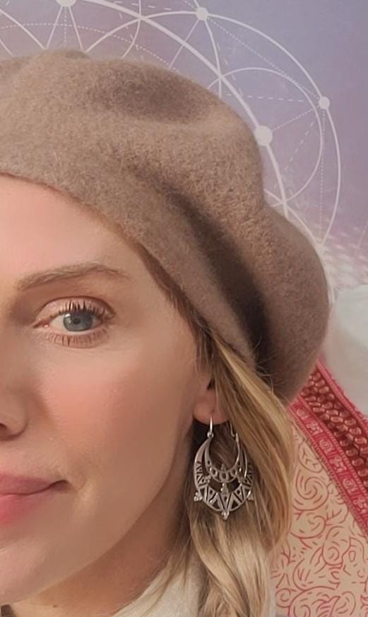 Silver detailed bohemian earrings / Silver plated earrings