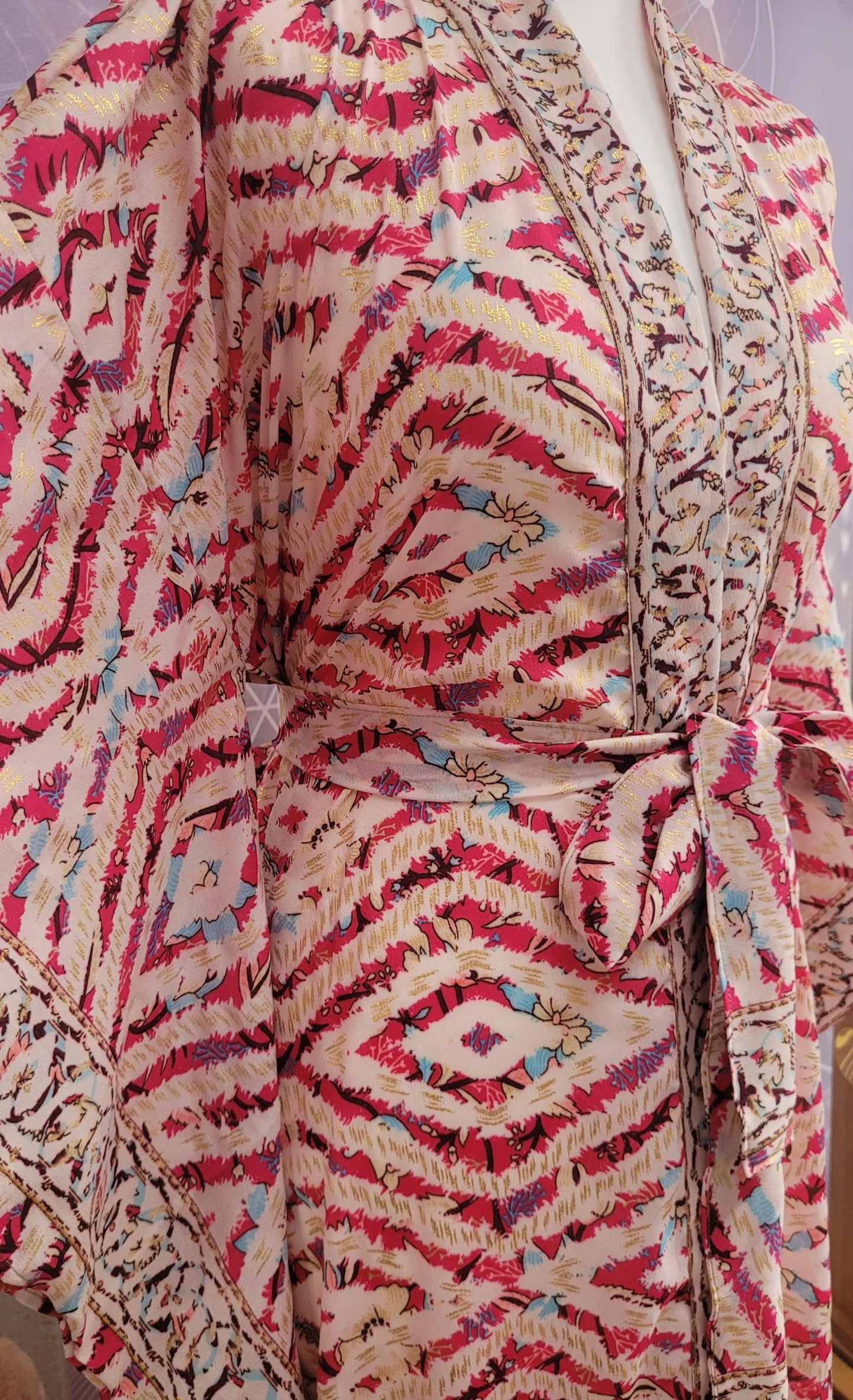 Handmade Bamboo Silk Kimono Robe: Bohemian Bridal Gift / Christmas boxed gift