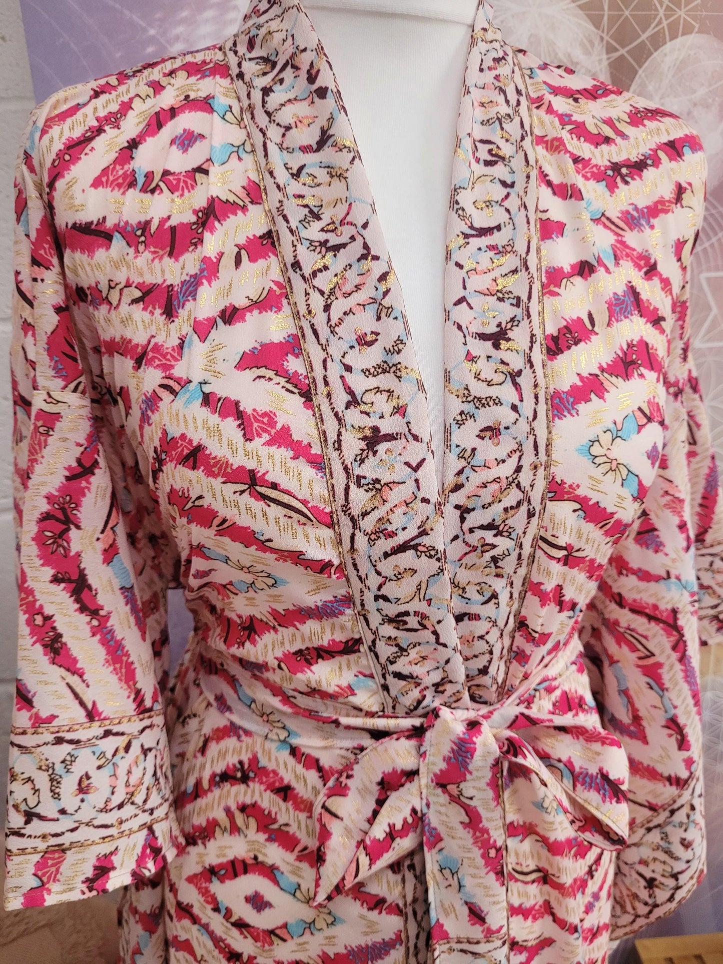 Handmade Bamboo Silk Kimono Robe: Bohemian Bridal Gift / Christmas boxed gift