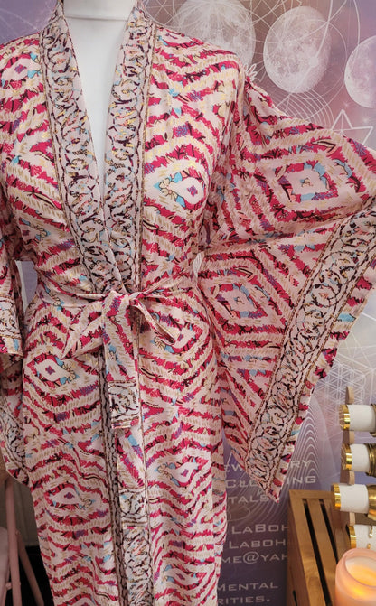 Handmade Bamboo Silk Kimono Robe: Bohemian Bridal Gift / Christmas boxed gift