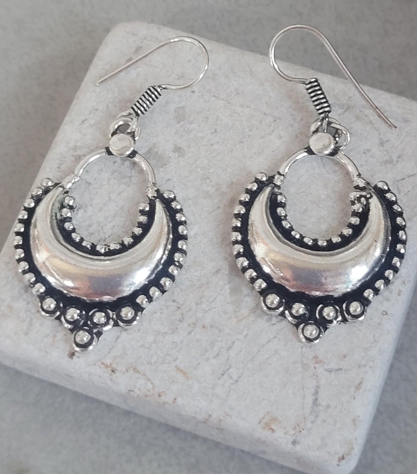 Bohemian Silver Plated Jewelry Set: Choker, Earrings, Bracelets