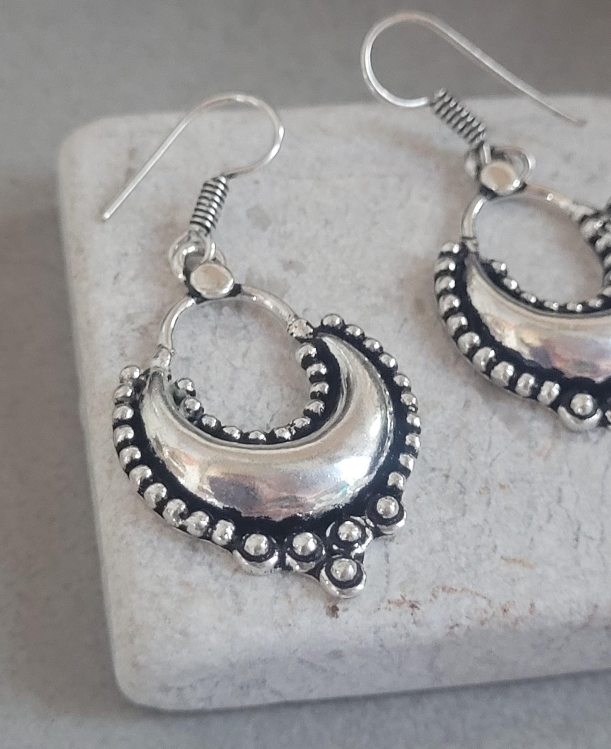 Bohemian Silver Plated Jewelry Set: Choker, Earrings, Bracelets