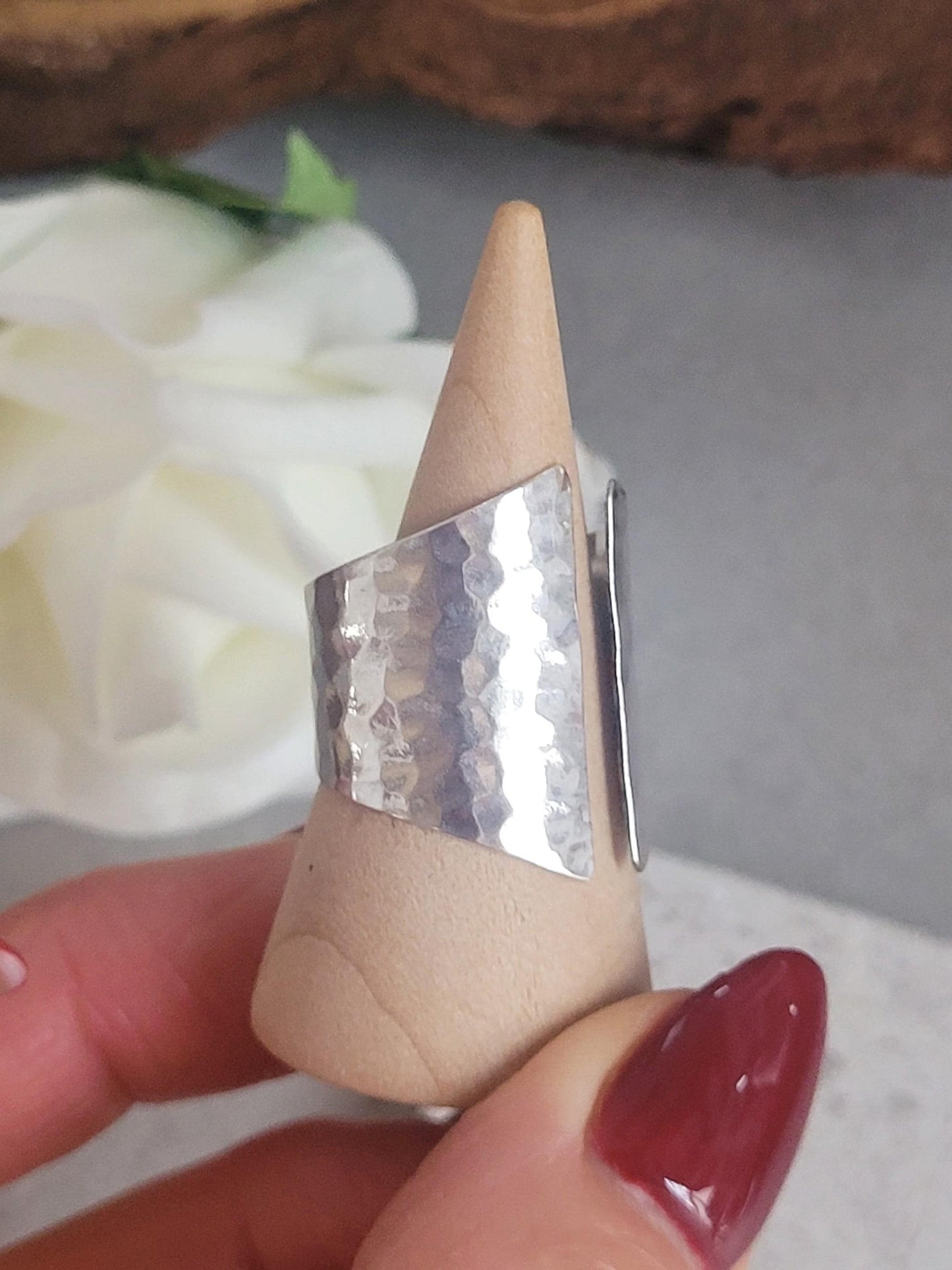 Silver adjustable ring / Statement Rings / Gift for her