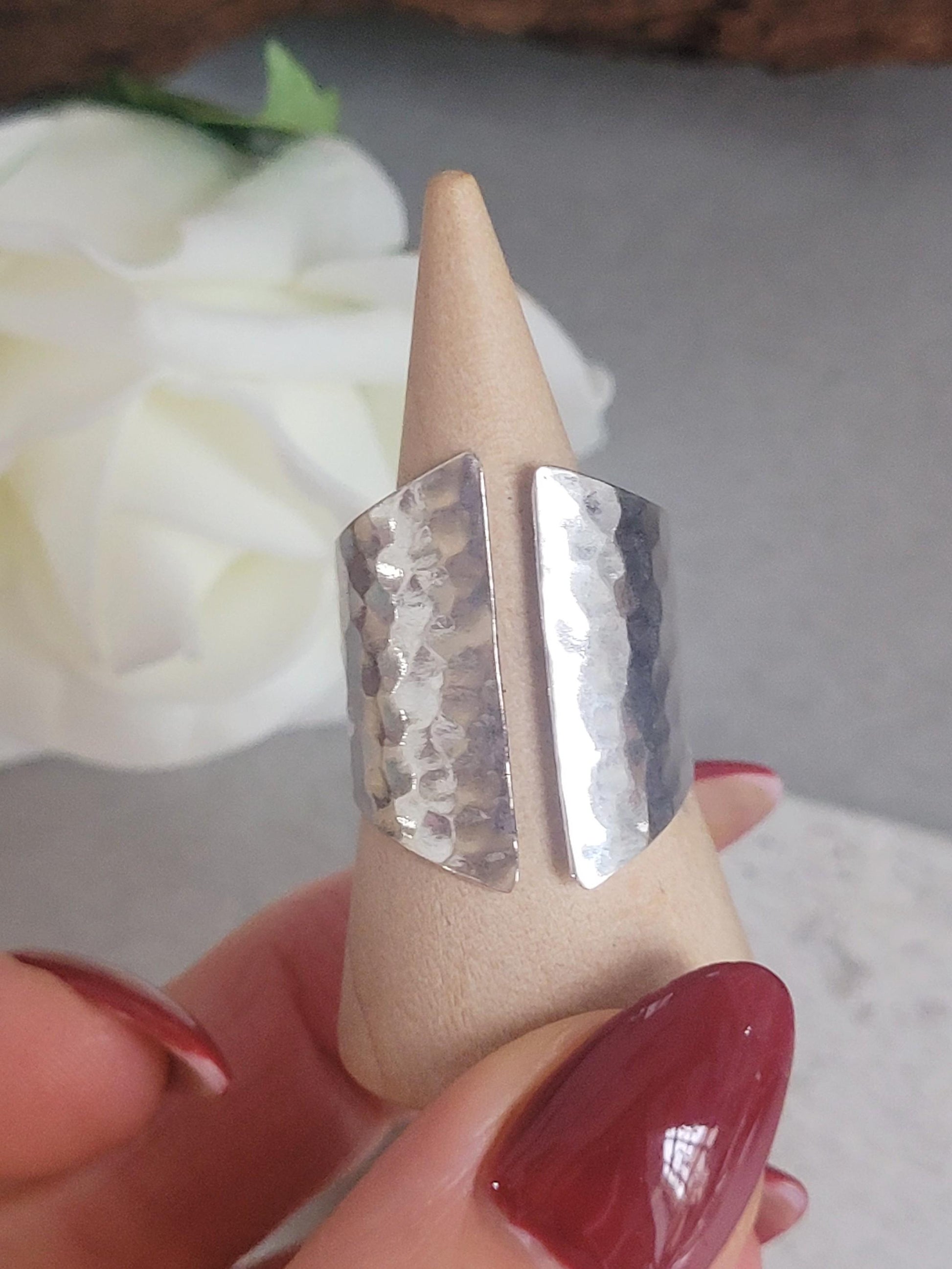 Silver adjustable ring / Statement Rings / Gift for her