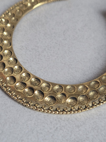 Large brass detailed hoop earrings / Lightweight earrings /