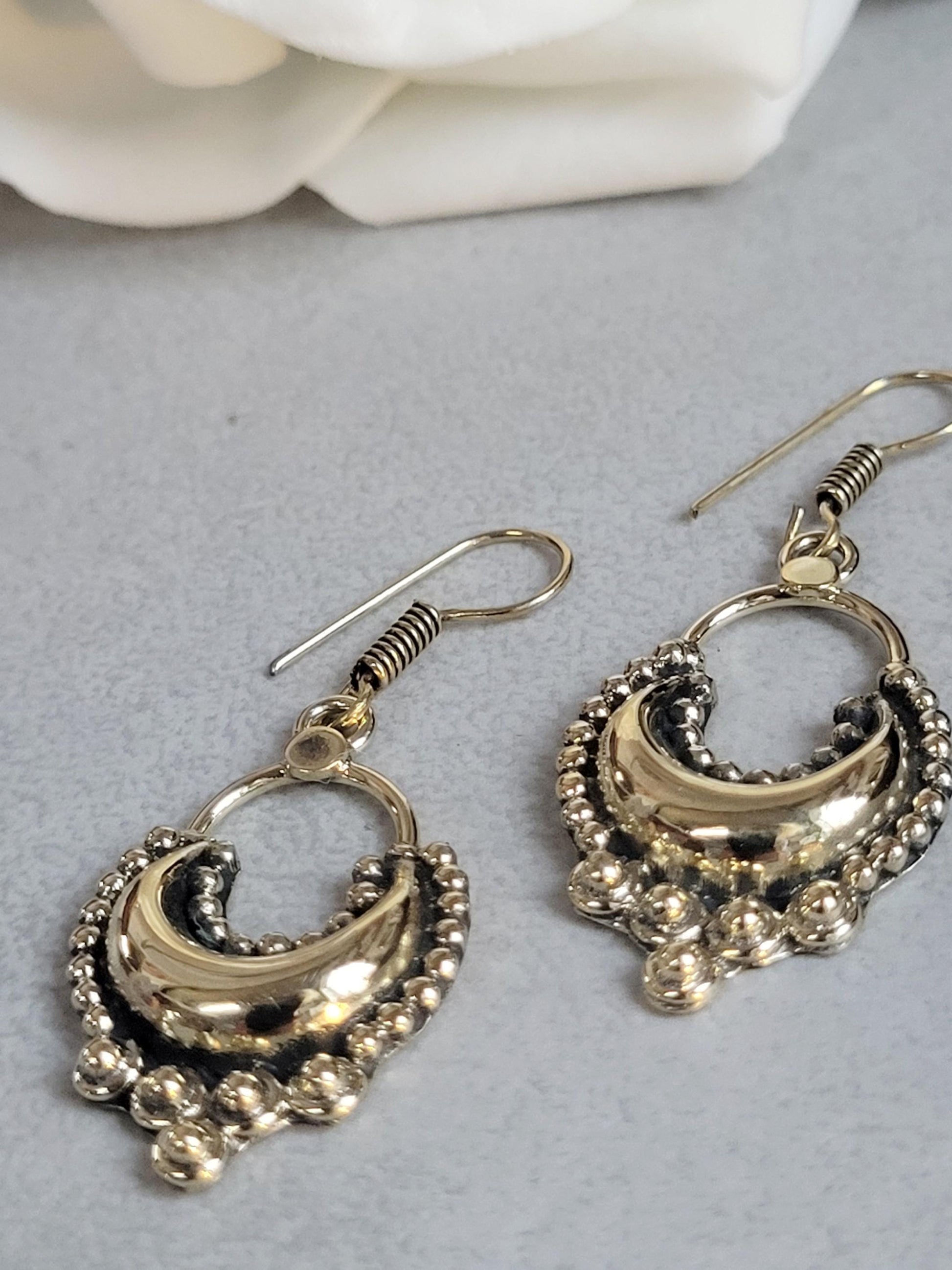 Dangle brass golden Earrings / Gift for her