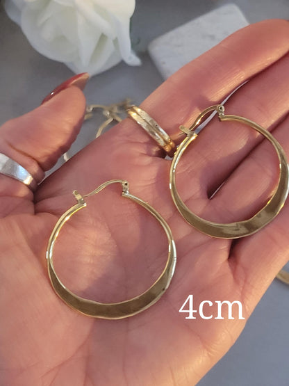 Brass hammered hoops / Hoop earrings / Small hoops / Large hoops / Unique / Free shipping
