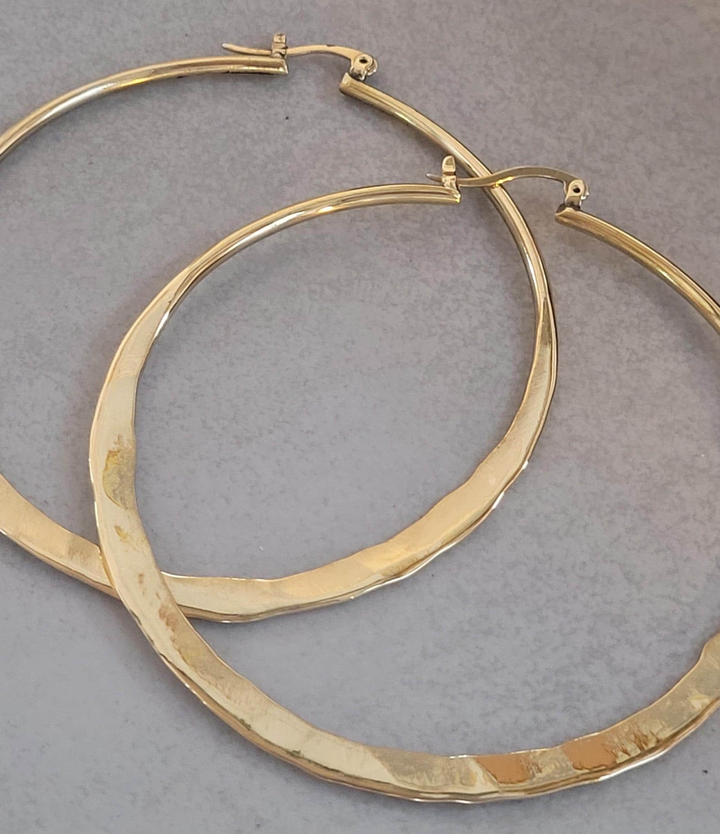 Brass hammered hoops / Hoop earrings / Small hoops / Large hoops / Unique / Free shipping