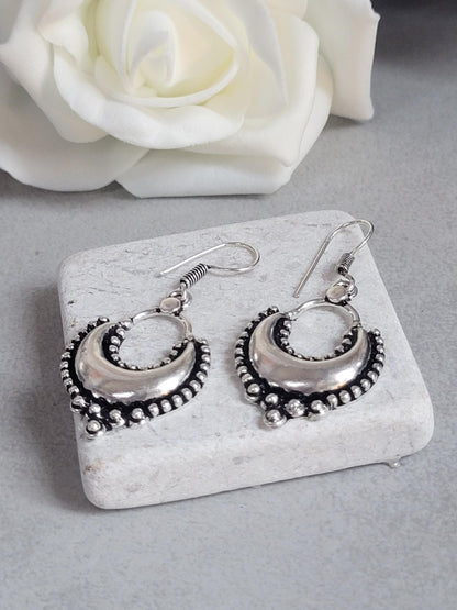 Dangle silver earrings / Bohemian gift for her / Silver plated earrings