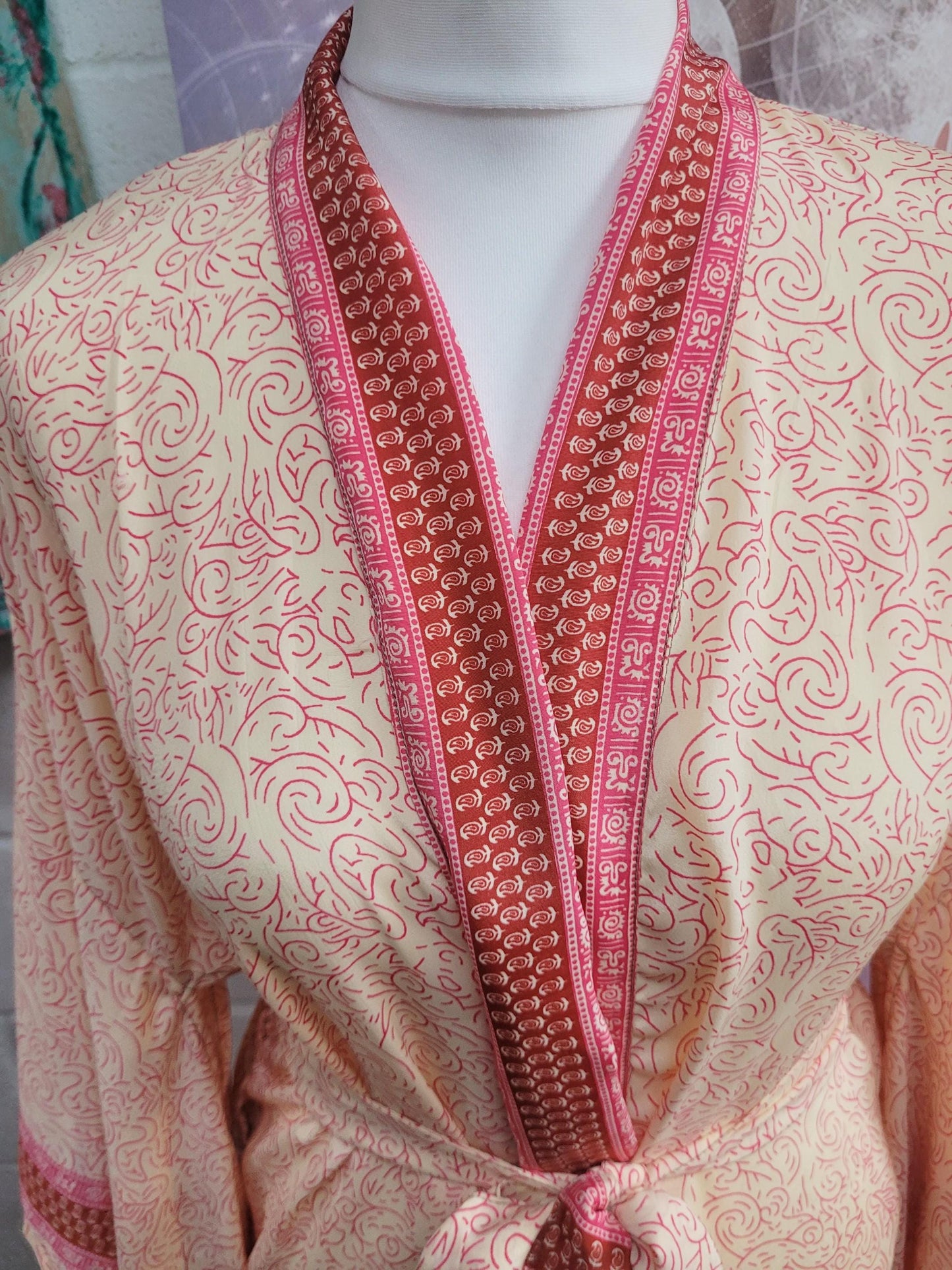 Handmade Bamboo Silk Kimono Robe: Bohemian Bridal Gift