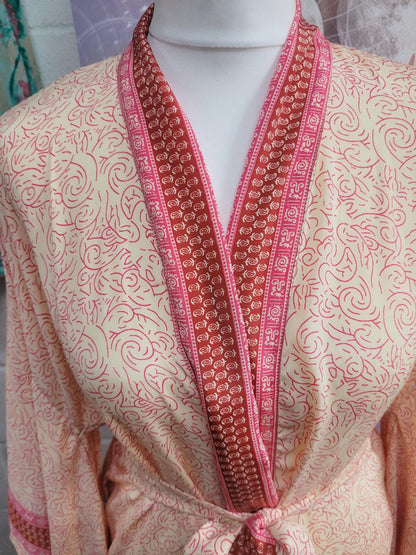 Handmade Bamboo Silk Kimono Robe: Bohemian Bridal Gift