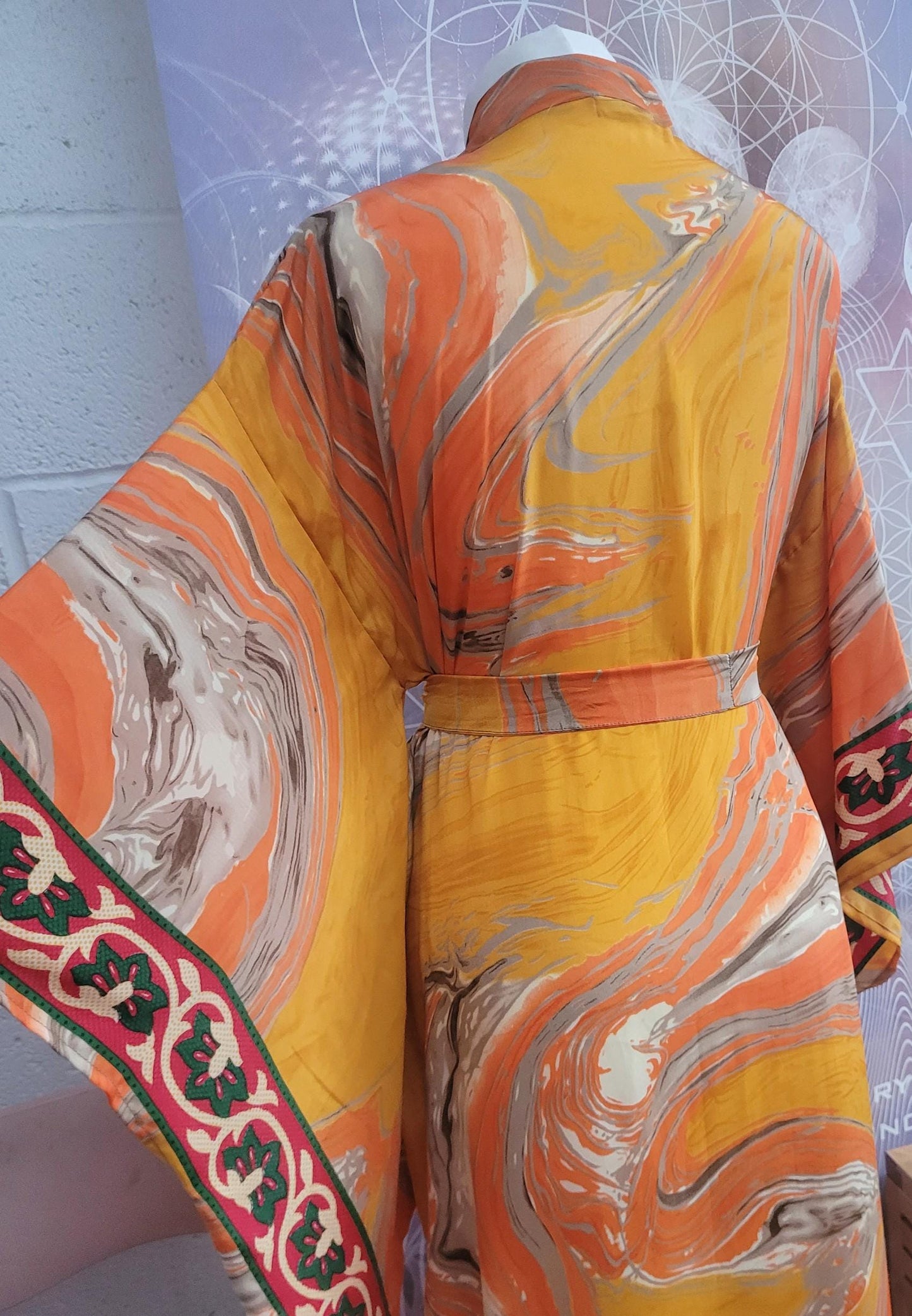 Handmade Bamboo Silk Kimono Robe: Bohemian Bridal Gift / Christmas boxed gift
