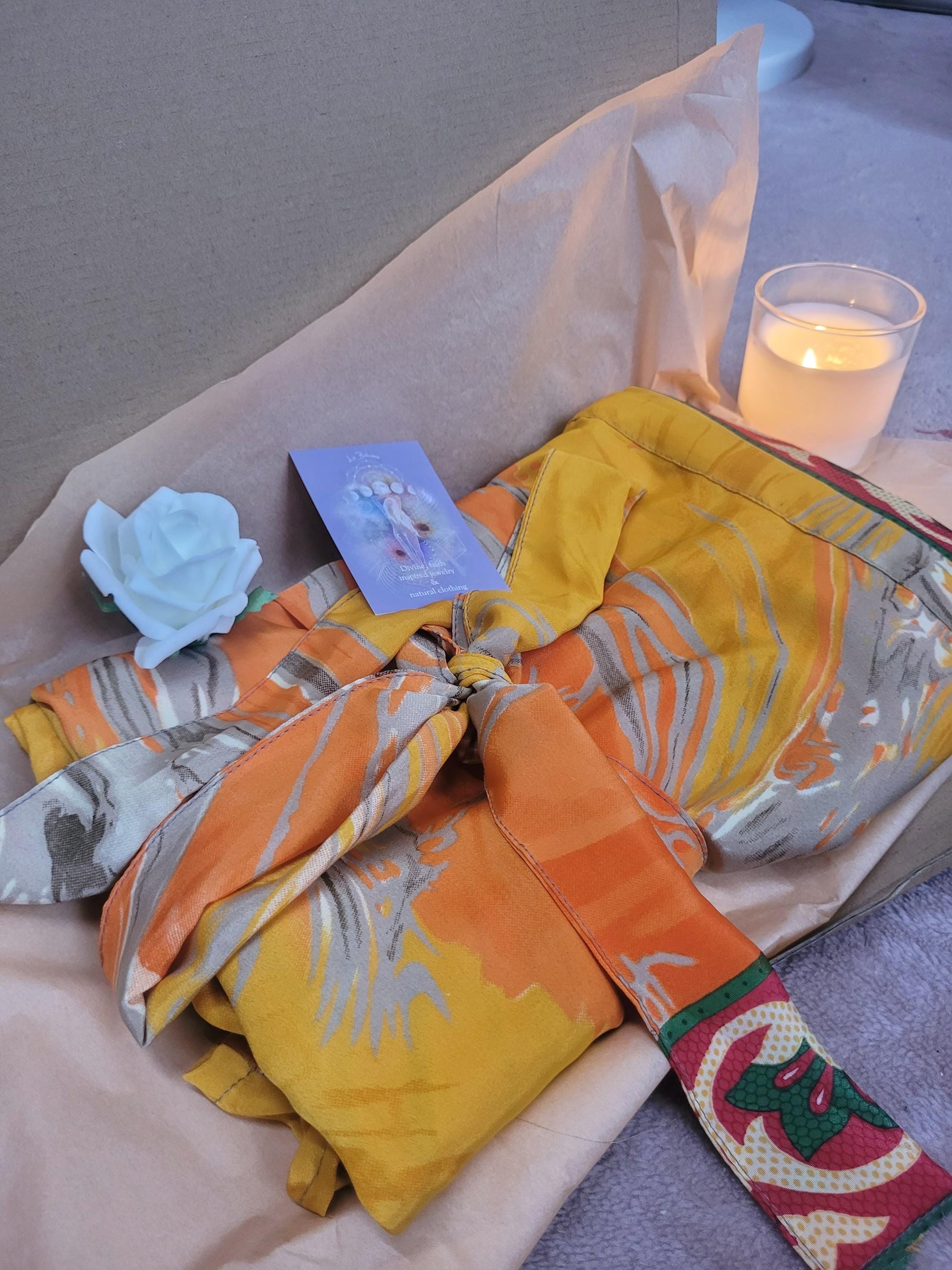Handmade Bamboo Silk Kimono Robe: Bohemian Bridal Gift / Christmas boxed gift