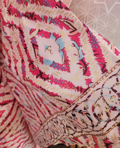 Handmade Bamboo Silk Kimono Robe: Bohemian Bridal Gift / Christmas boxed gift