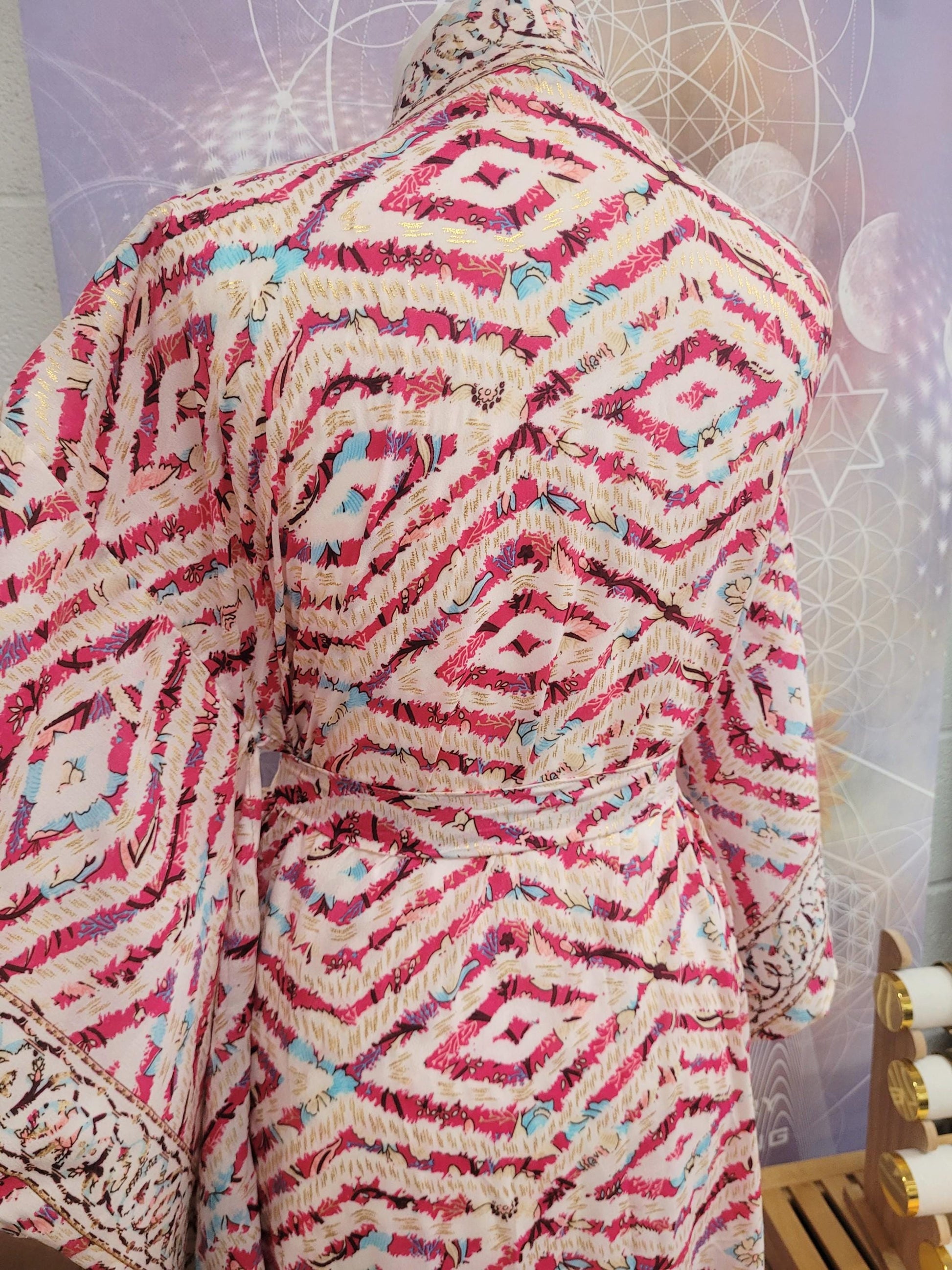Handmade Bamboo Silk Kimono Robe: Bohemian Bridal Gift / Christmas boxed gift
