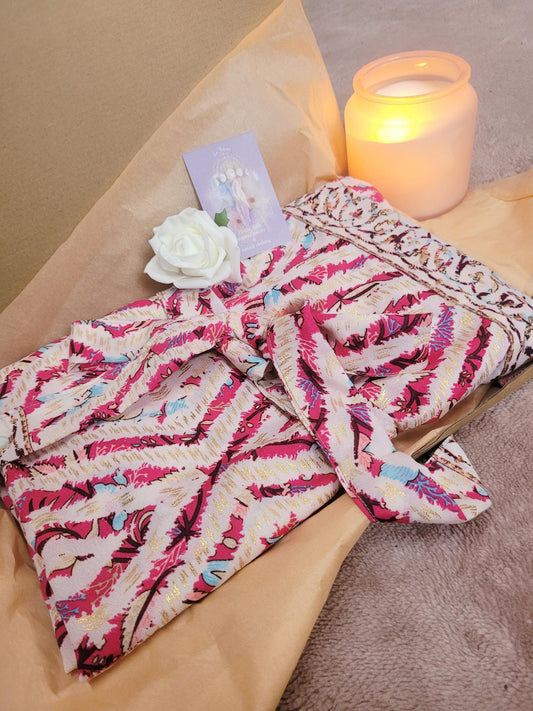 Handmade Bamboo Silk Kimono Robe: Bohemian Bridal Gift / Christmas boxed gift