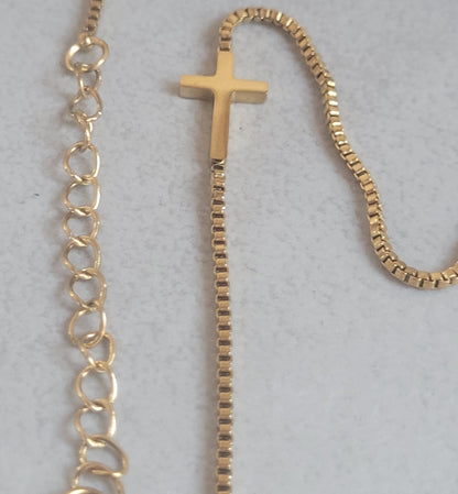 Golden Cross pendant bracelet/ Gift idea