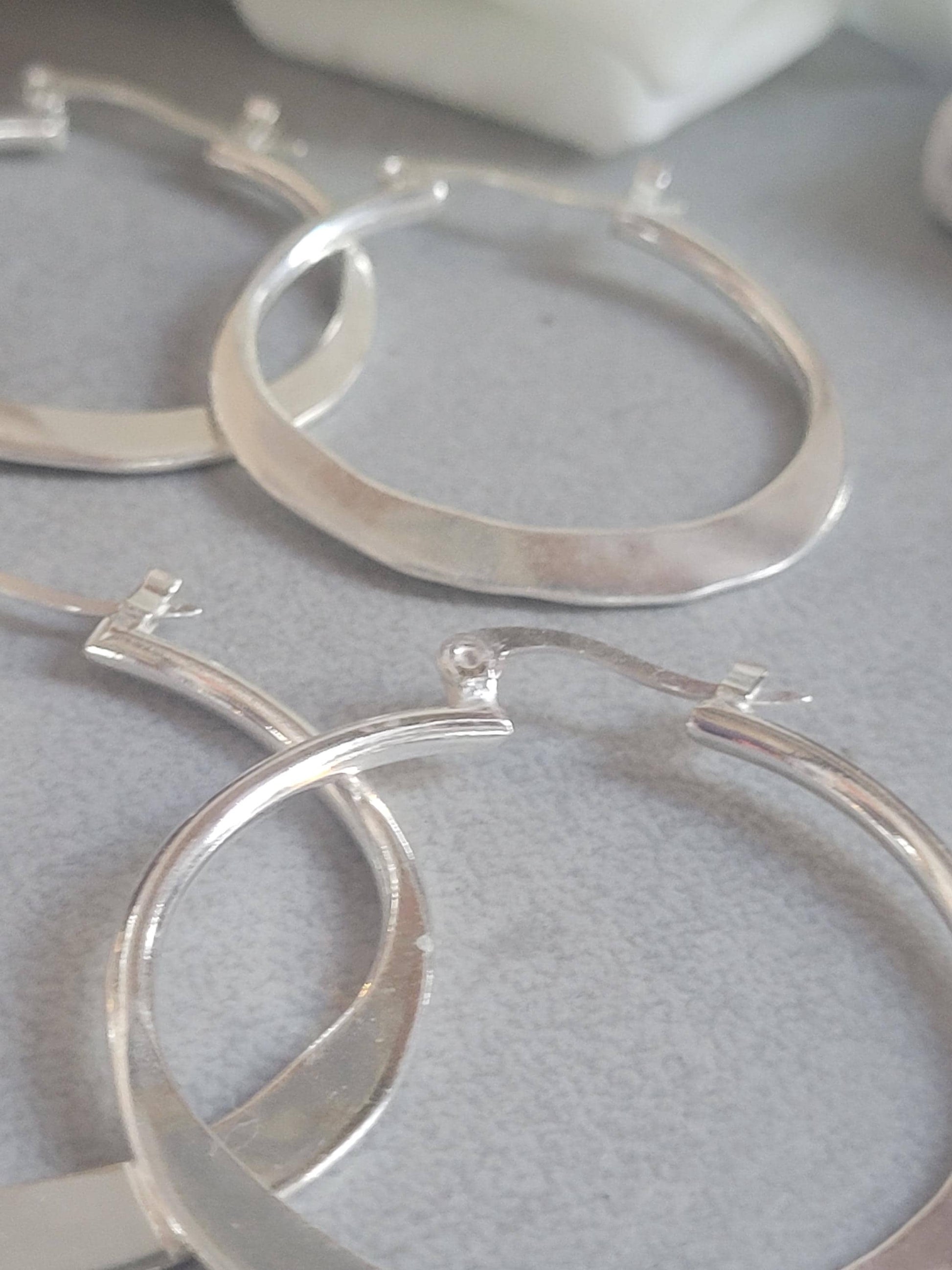 Silver hammered hoops / Hoop earrings / Small hoops / Large hoops / Unique / Free shipping