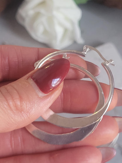 Silver hammered hoops / Hoop earrings / Small hoops / Large hoops / Unique / Free shipping