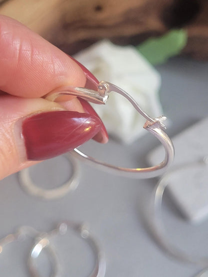 Silver hammered hoops / Hoop earrings / Small hoops / Large hoops / Unique / Free shipping