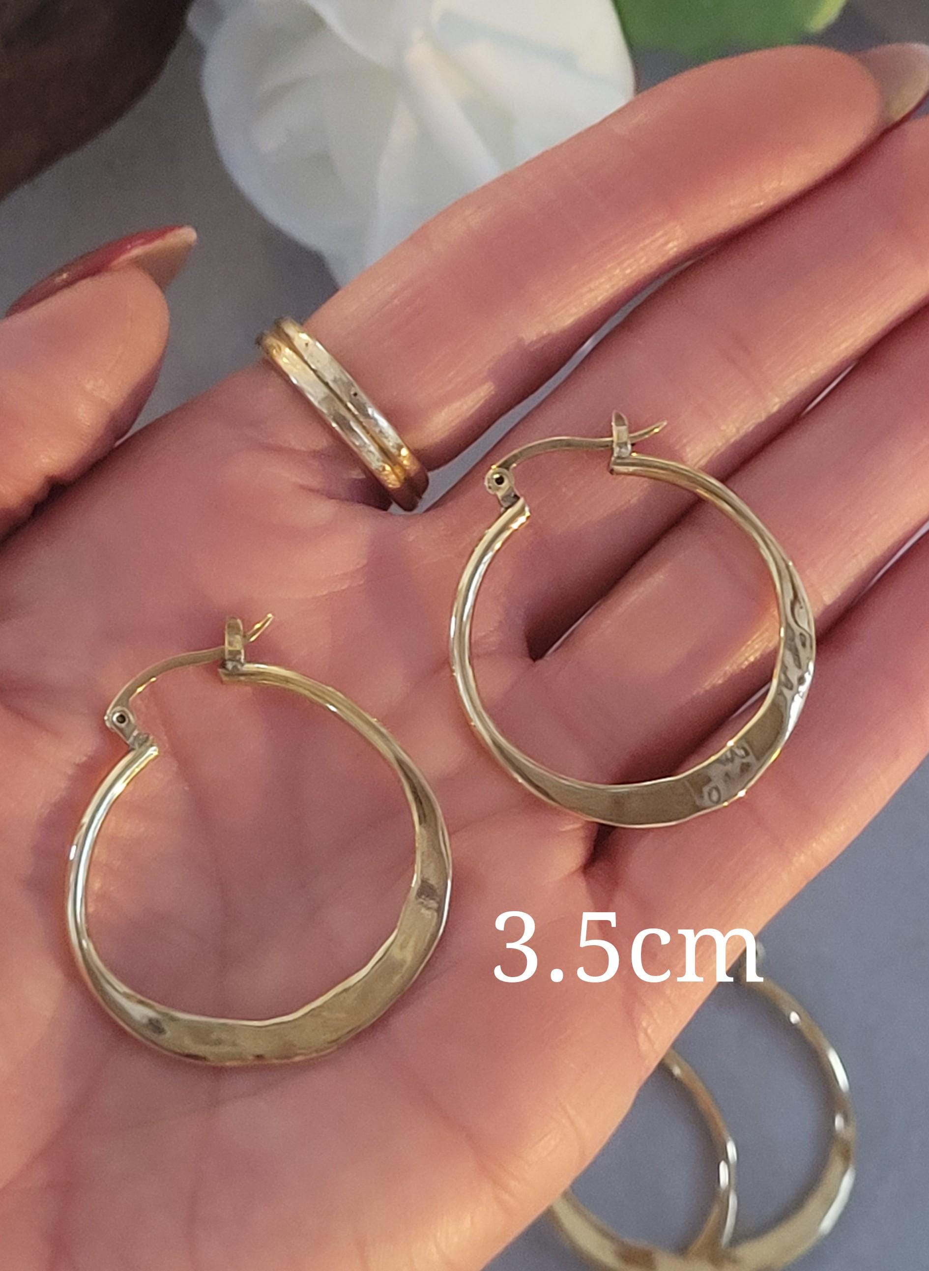 Brass hammered hoops / Hoop earrings / Small hoops / Large hoops / Unique / Free shipping