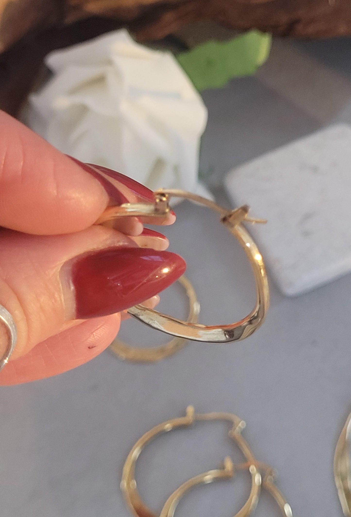 Brass hammered hoops / Hoop earrings / Small hoops / Large hoops / Unique / Free shipping