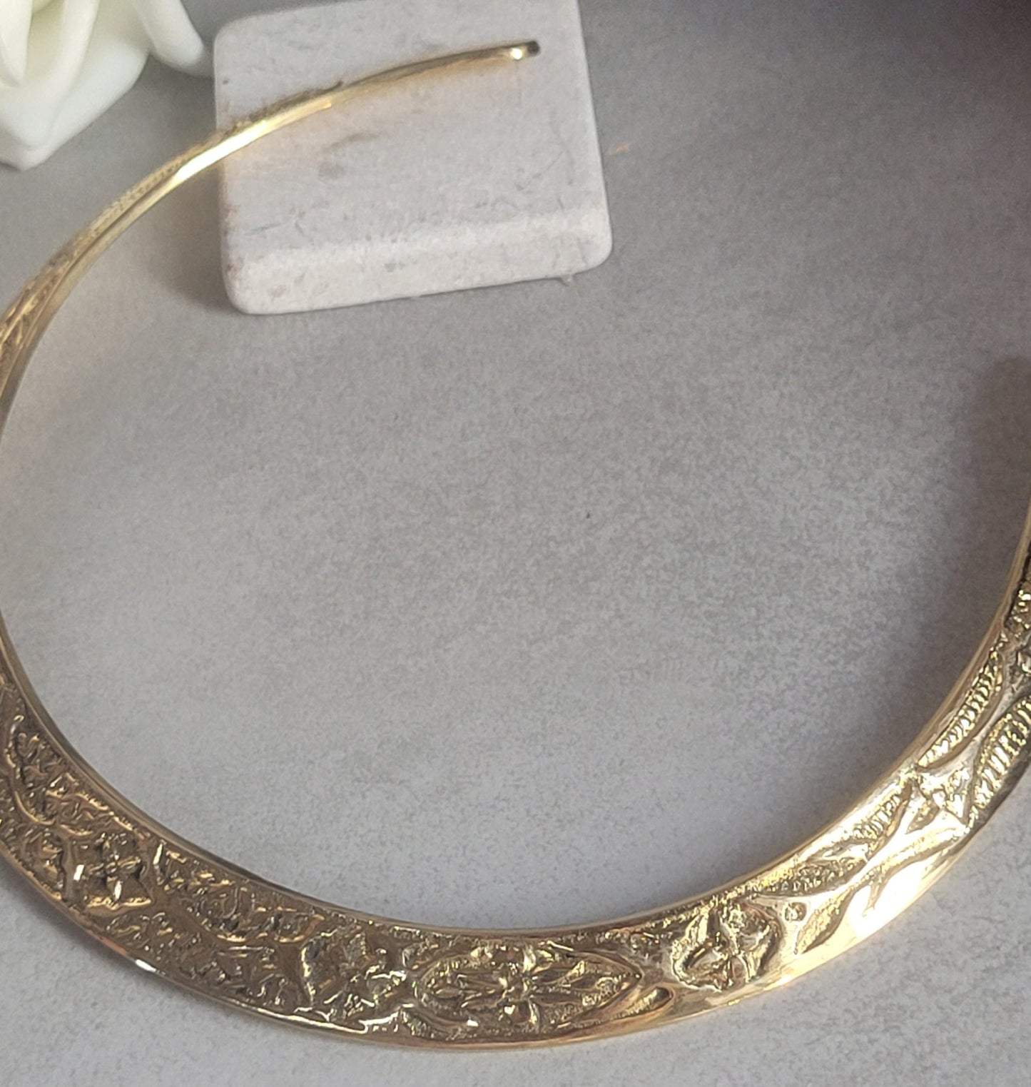 Brass choker necklace: Statement jewelry/ Gift for her