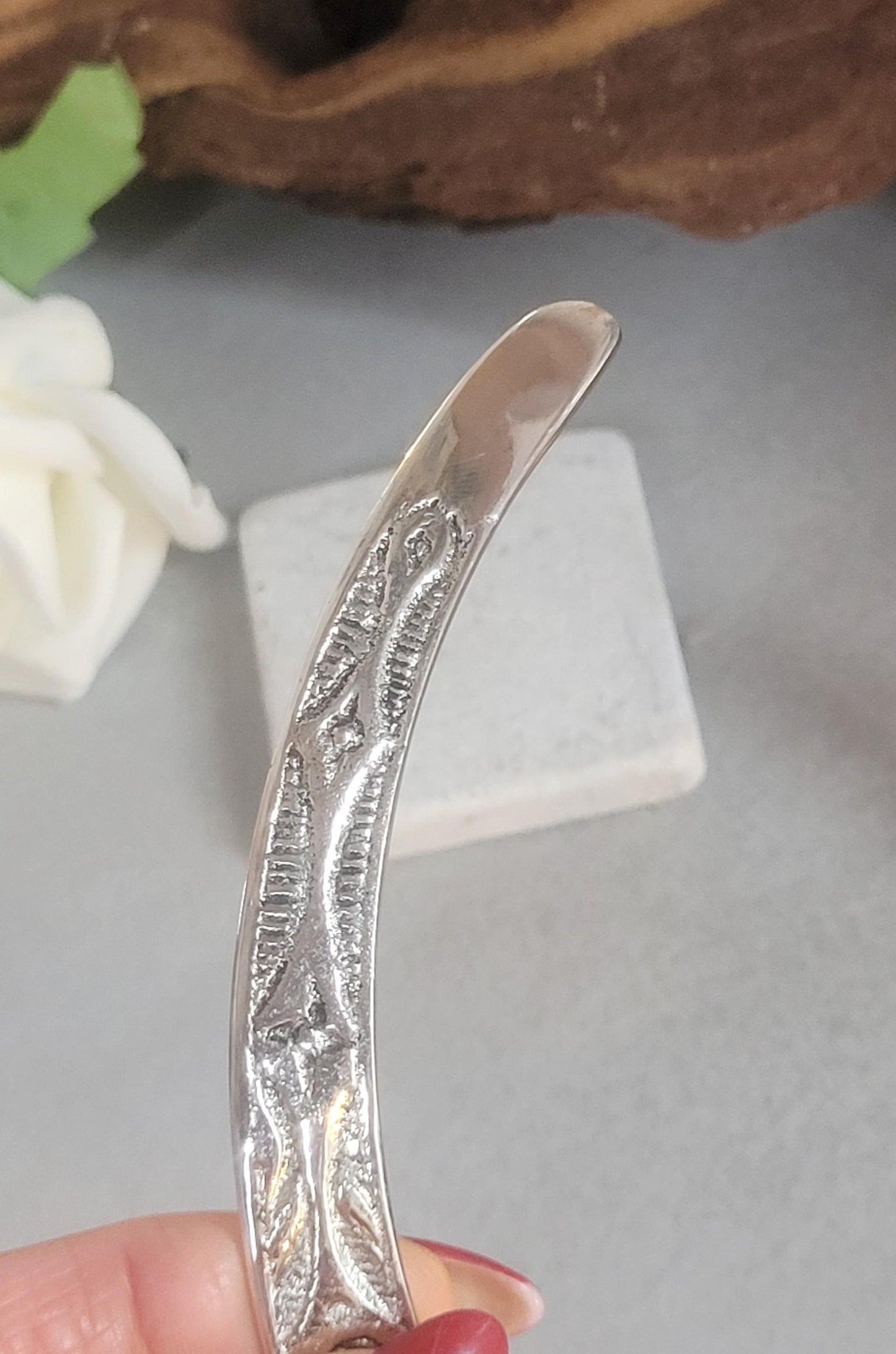 Floral Silver Plated Choker: Adjustable Tribal Boho Jewelry