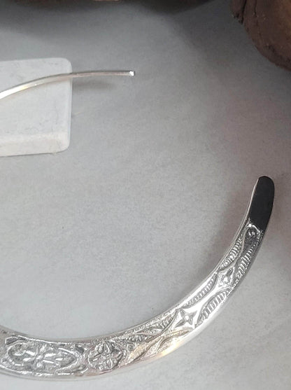 Floral Silver Plated Choker: Adjustable Tribal Boho Jewelry