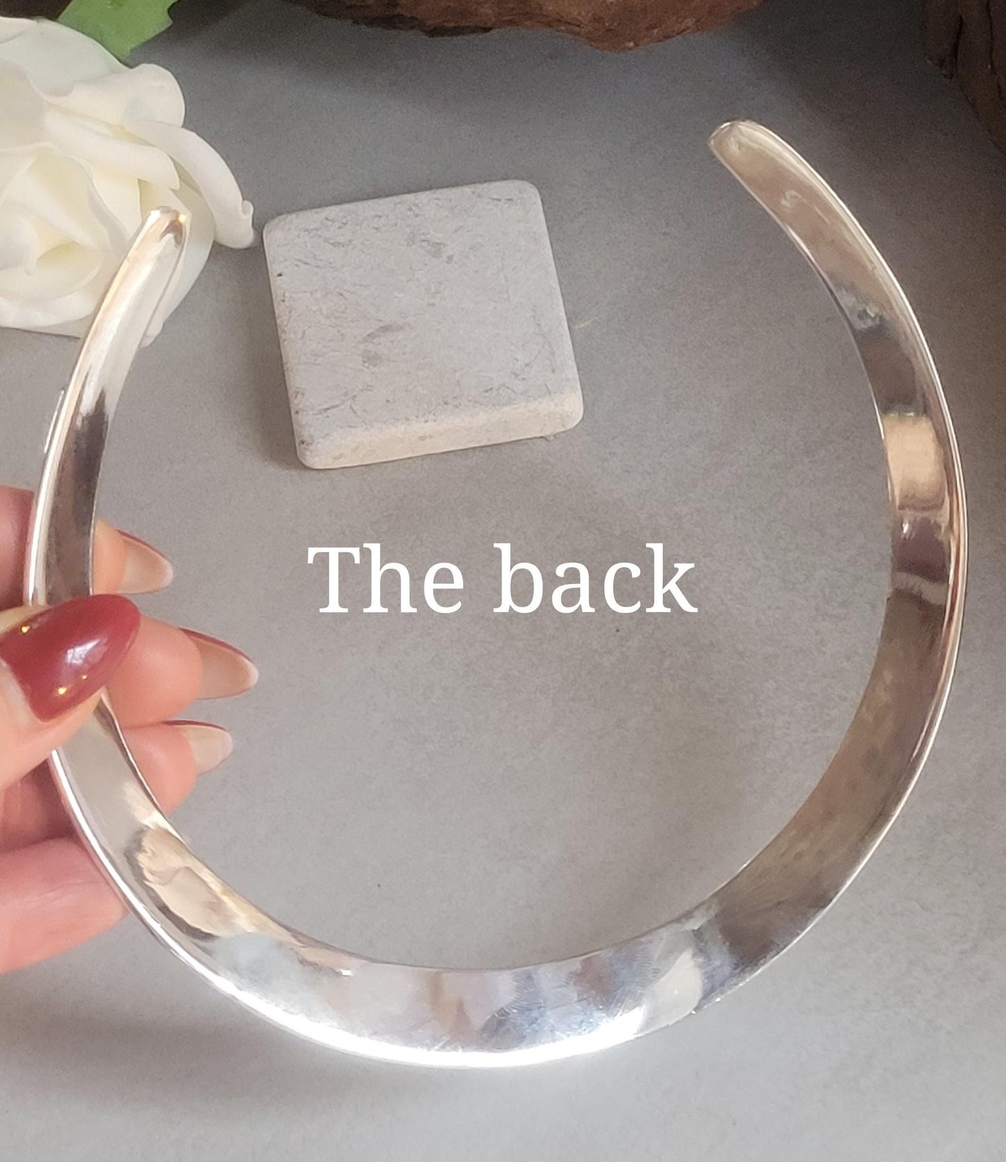 Floral Silver Plated Choker: Adjustable Tribal Boho Jewelry