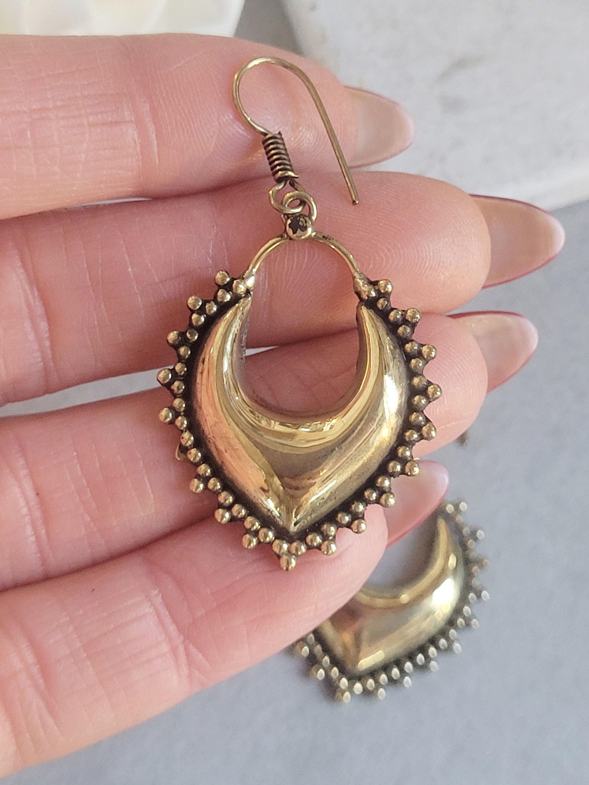 Dangle earrings/ Brass jewellery/ Gift for her / Nickel free