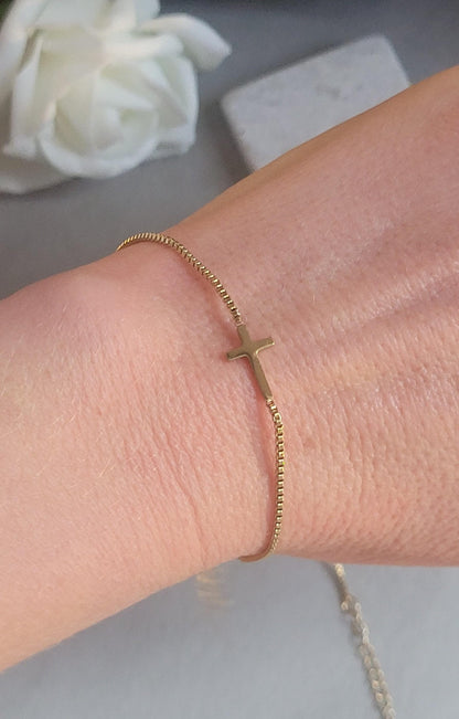 Golden Cross pendant bracelet/ Gift idea