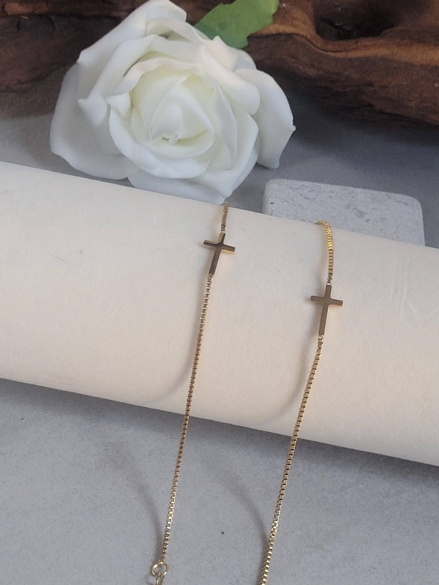 Golden Cross pendant bracelet/ Gift idea
