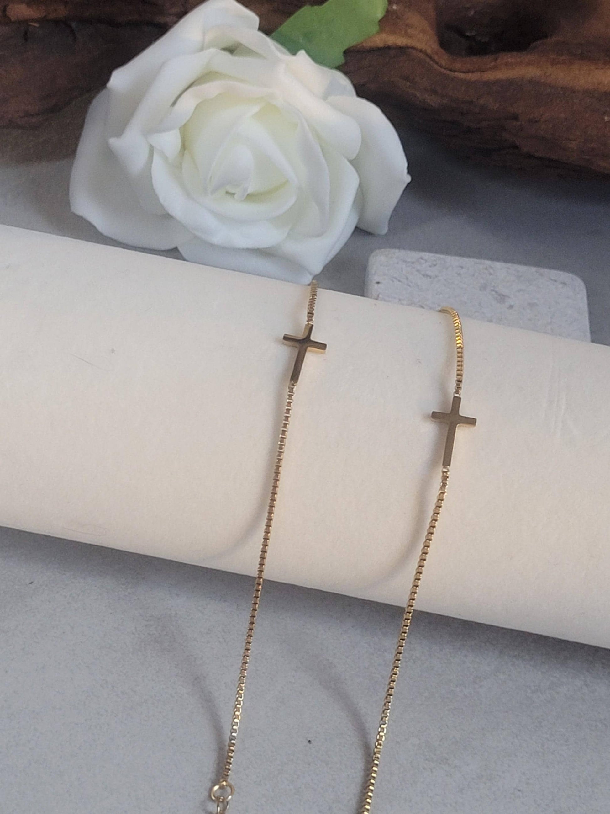 Golden Cross pendant bracelet/ Gift idea