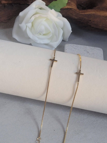 Golden Cross pendant bracelet/ Gift idea