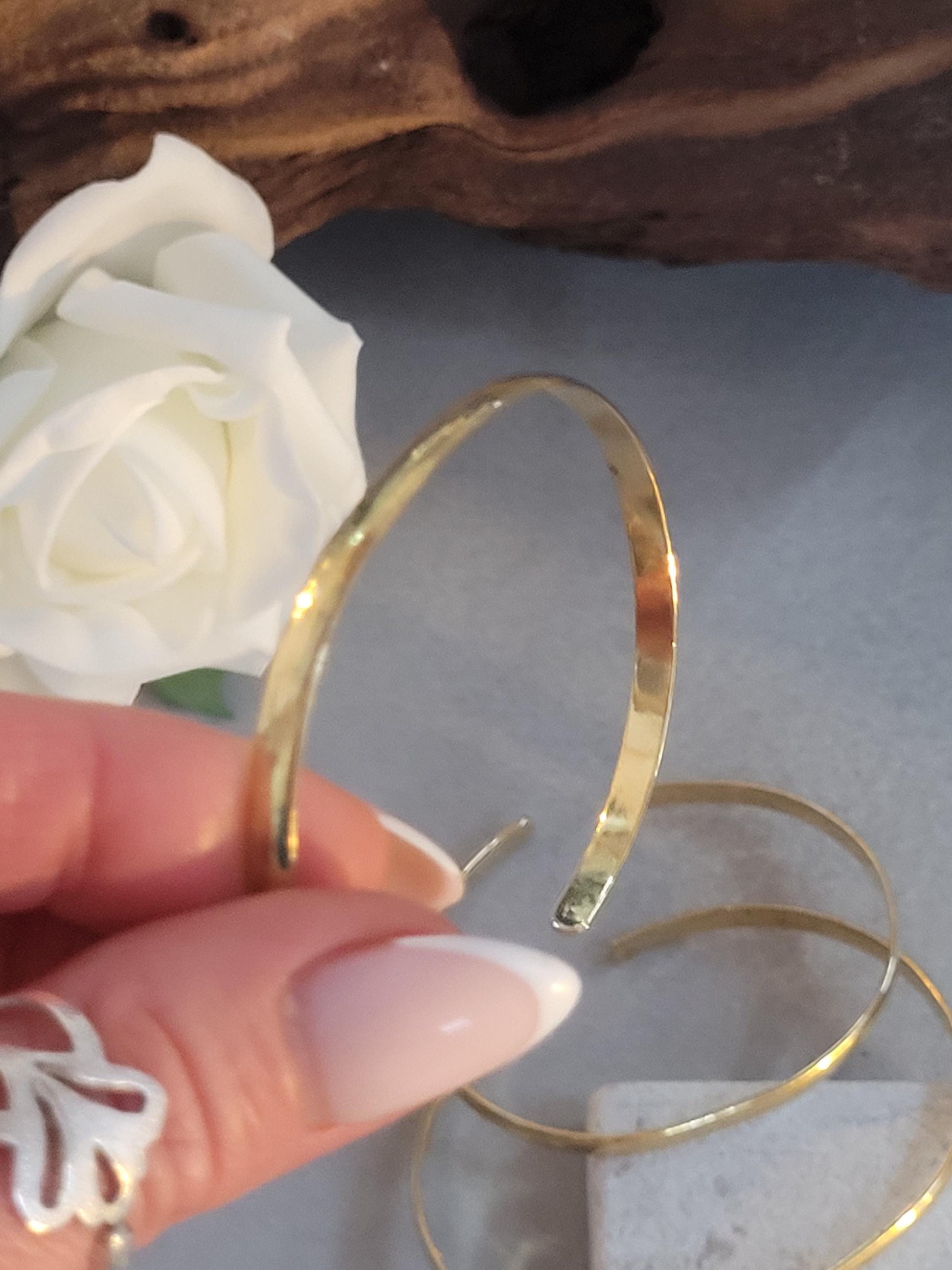 Simple brass bangles / Set of three bracelets