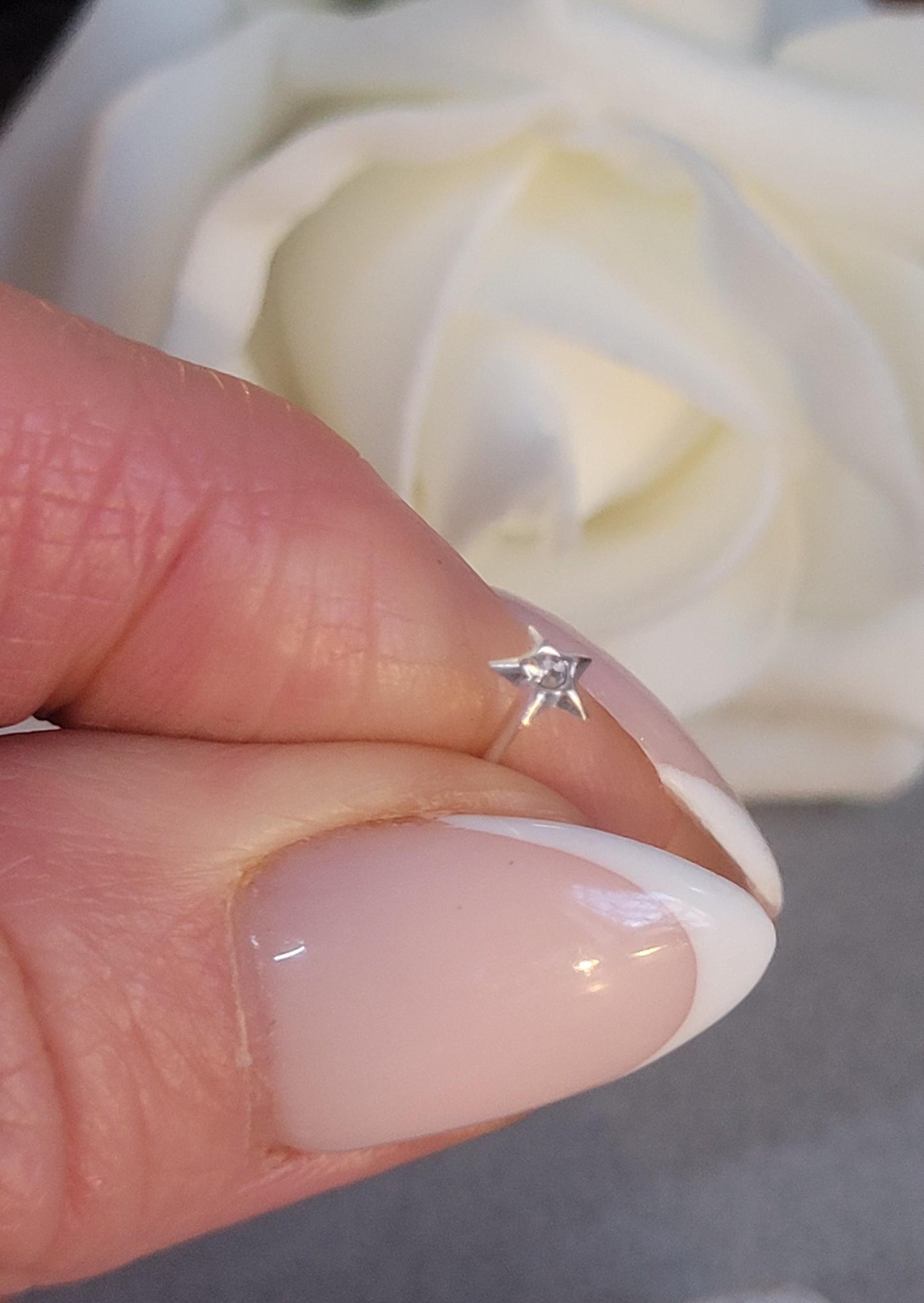 Sterling silver star stud / Gift for her