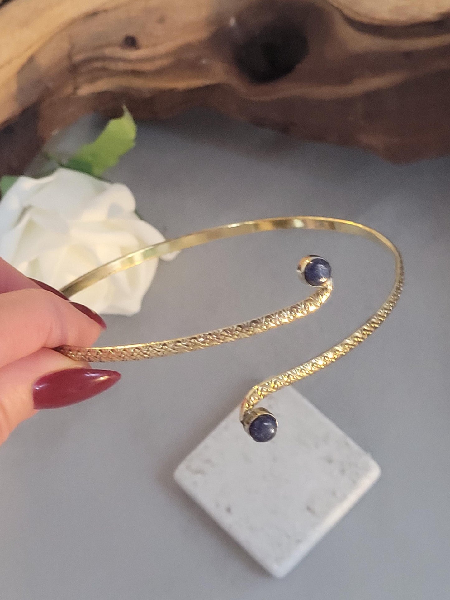 Brass arm cuff / Adjustable upper arm bracelet/ Gift idea