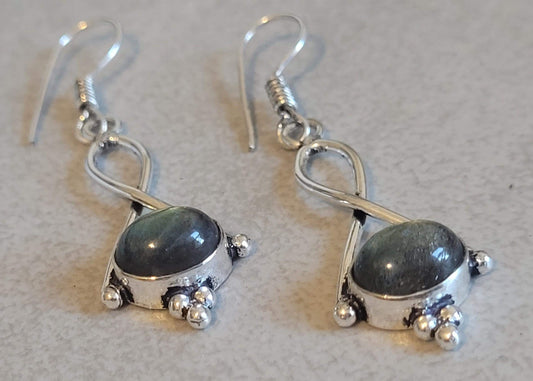 Dainty silver dangle earrings / Silver plated jewelry