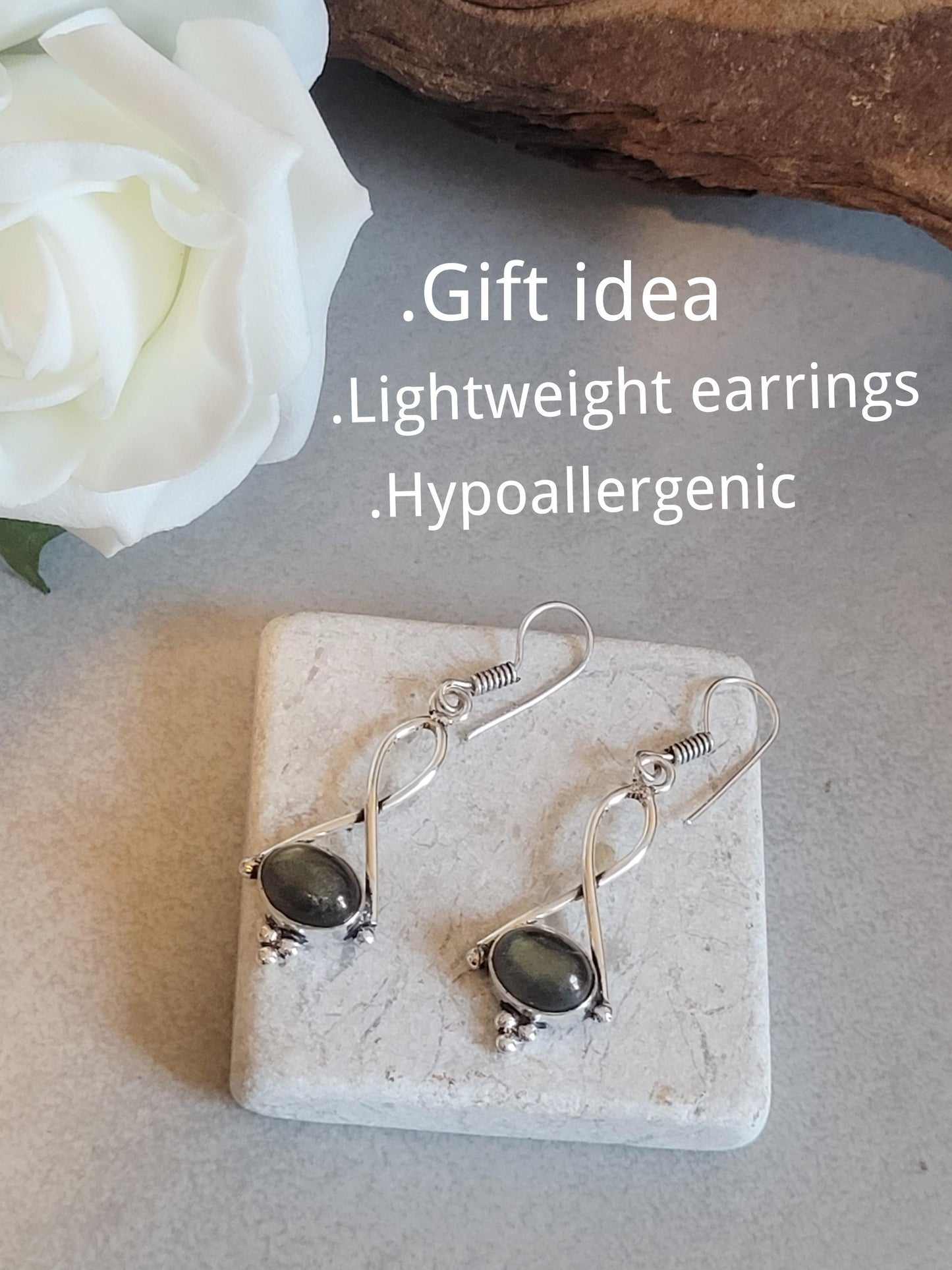 Dainty silver dangle earrings / Silver plated jewelry