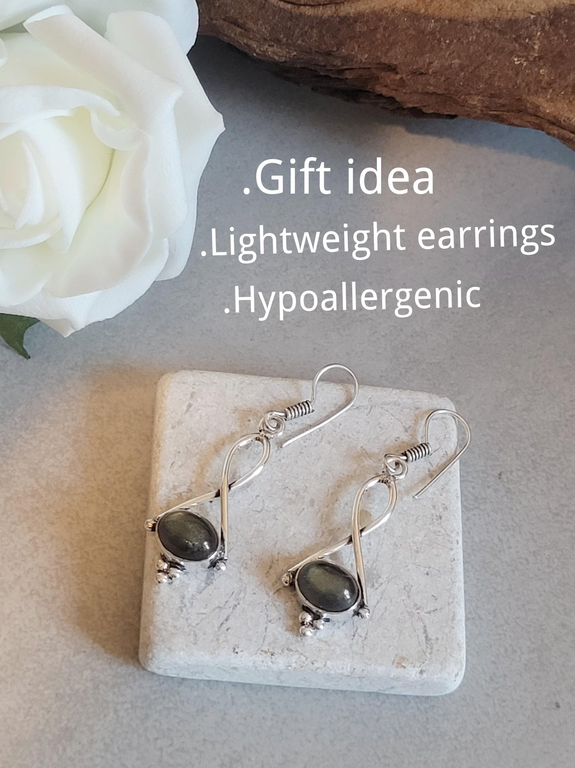 Dainty silver dangle earrings / Silver plated jewelry
