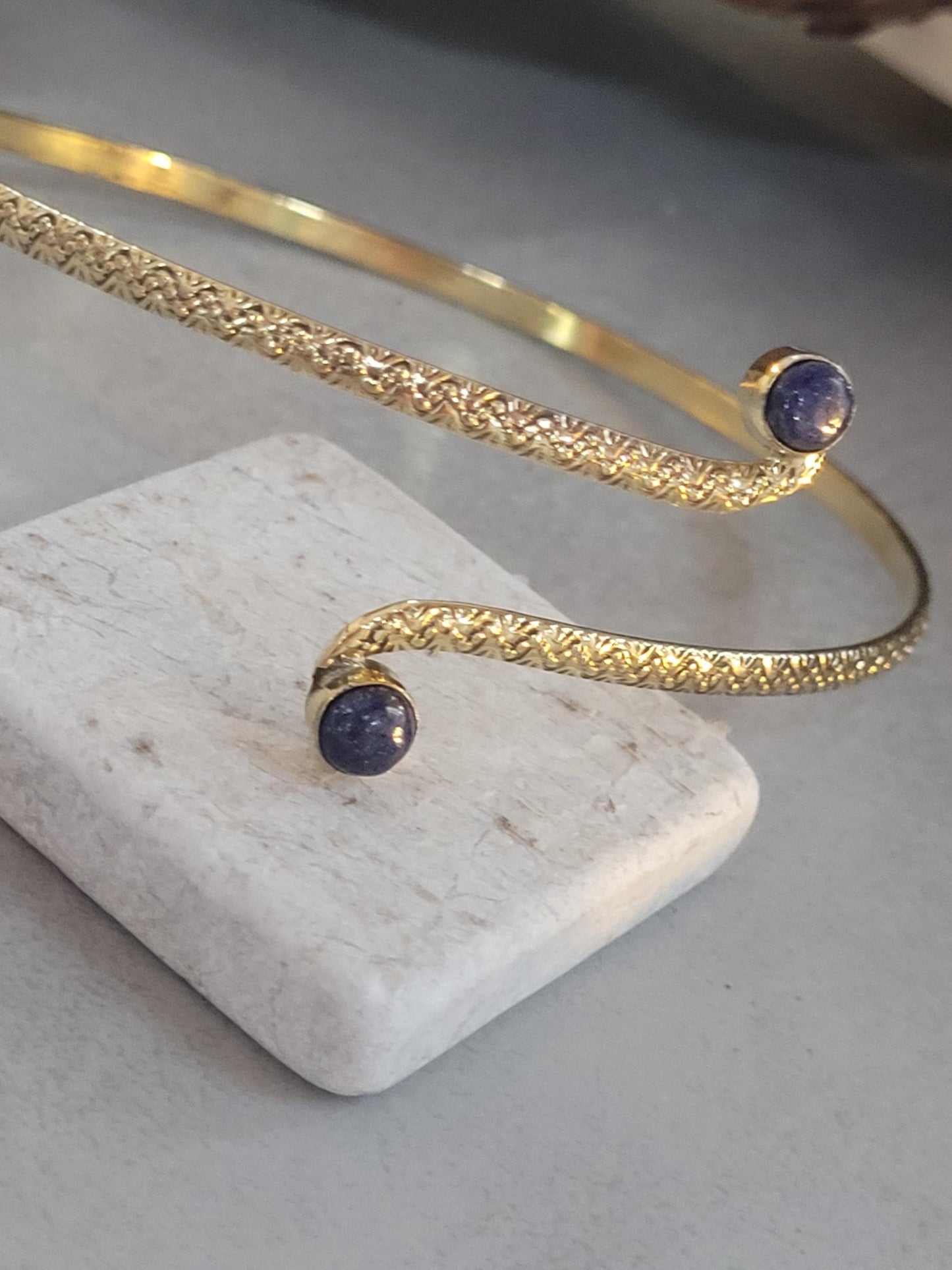 Brass arm cuff / Adjustable upper arm bracelet/ Gift idea