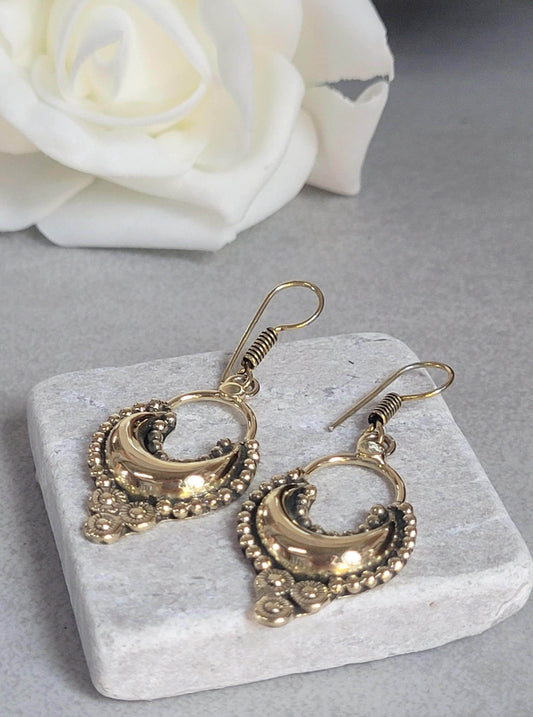 Bohemian earrings/ Brass jewelery/ Gift for her / Hypoallergenic earrings