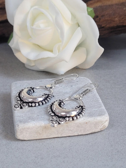 Bohemian earrings/ Silver jewelery/ Gift for her / Hypoallergenic earrings