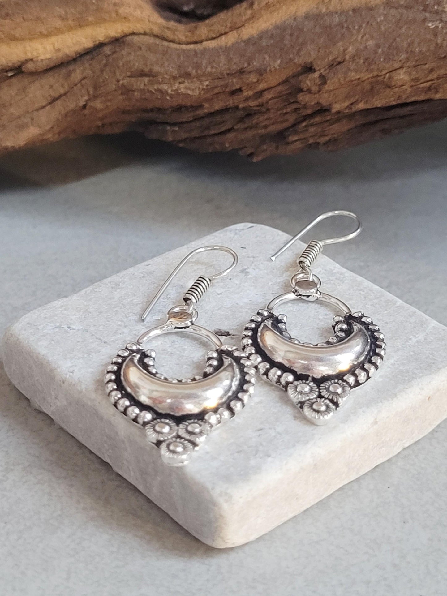 Bohemian earrings/ Silver jewelery/ Gift for her / Hypoallergenic earrings