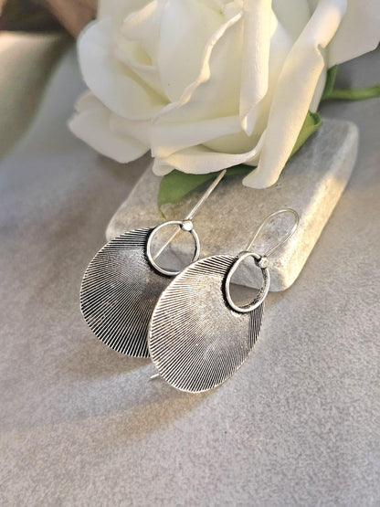 Silver plated boho earrings / Gift for her / Hypoallergenic nickel free jewelry